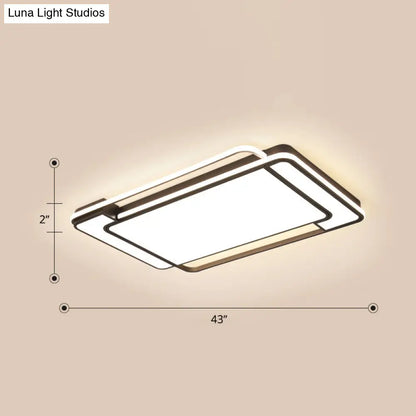 DecorBites™ DecorBites™ Sleek Living Room Illumination: Black Acrylic LED Rectangular Flush Mount Ceiling Lamp