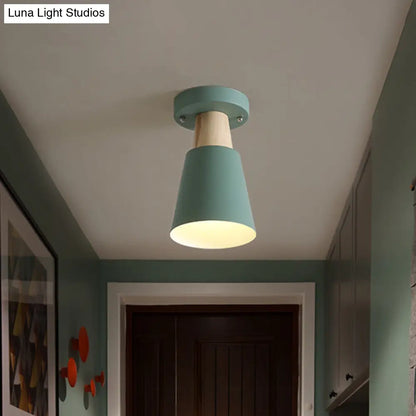 DecorBites™ DecorBites™ Sleek Macaron Conic Semi Flushmount Light - Grey/Pink/Yellow/Green