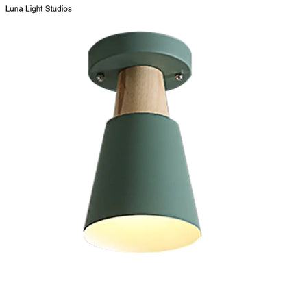 DecorBites™ DecorBites™ Sleek Macaron Conic Semi Flushmount Light - Grey/Pink/Yellow/Green