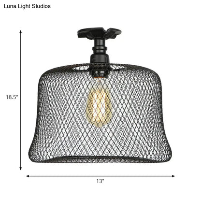 DecorBites™ DecorBites™ Sleek Metal Ceiling Mounted Light - Stylish Industrial Semi Flush Light with Mesh Screen