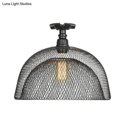 DecorBites™ DecorBites™ Sleek Metal Ceiling Mounted Light - Stylish Industrial Semi Flush Light with Mesh Screen