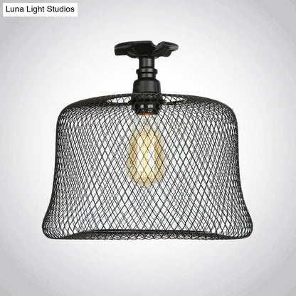 DecorBites™ DecorBites™ Sleek Metal Ceiling Mounted Light - Stylish Industrial Semi Flush Light with Mesh Screen
