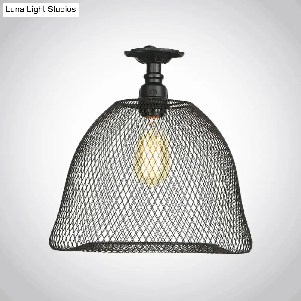 DecorBites™ DecorBites™ Sleek Metal Ceiling Mounted Light - Stylish Industrial Semi Flush Light with Mesh Screen