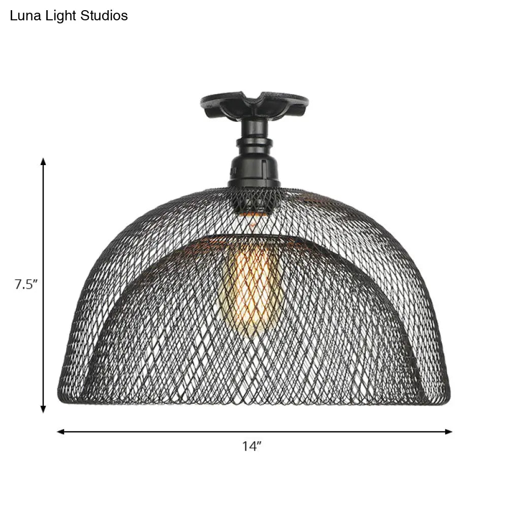 DecorBites™ DecorBites™ Sleek Metal Ceiling Mounted Light - Stylish Industrial Semi Flush Light with Mesh Screen