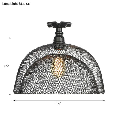 DecorBites™ DecorBites™ Sleek Metal Ceiling Mounted Light - Stylish Industrial Semi Flush Light with Mesh Screen