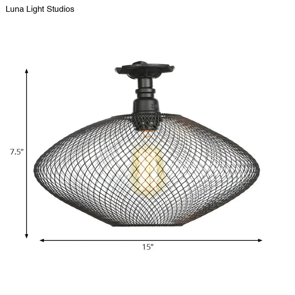 DecorBites™ DecorBites™ Sleek Metal Ceiling Mounted Light - Stylish Industrial Semi Flush Light with Mesh Screen