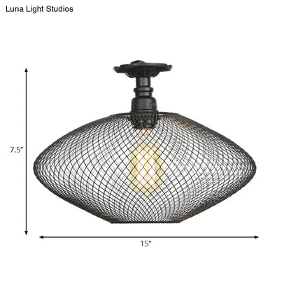 DecorBites™ DecorBites™ Sleek Metal Ceiling Mounted Light - Stylish Industrial Semi Flush Light with Mesh Screen