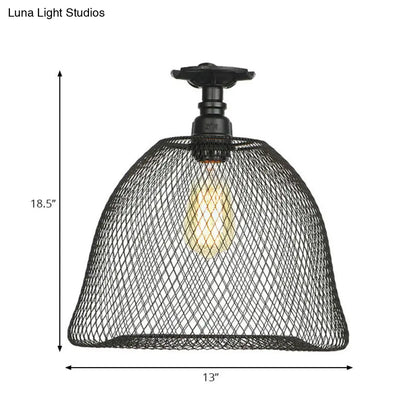 DecorBites™ DecorBites™ Sleek Metal Ceiling Mounted Light - Stylish Industrial Semi Flush Light with Mesh Screen