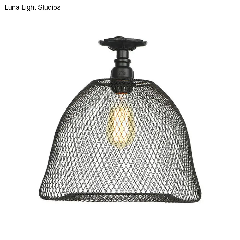 DecorBites™ DecorBites™ Sleek Metal Ceiling Mounted Light - Stylish Industrial Semi Flush Light with Mesh Screen