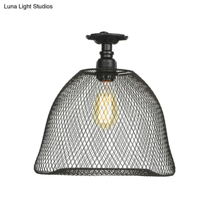 DecorBites™ DecorBites™ Sleek Metal Ceiling Mounted Light - Stylish Industrial Semi Flush Light with Mesh Screen