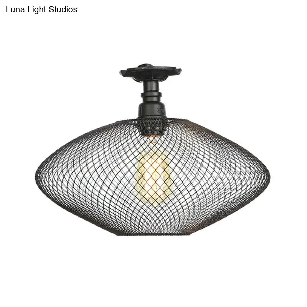 DecorBites™ DecorBites™ Sleek Metal Ceiling Mounted Light - Stylish Industrial Semi Flush Light with Mesh Screen
