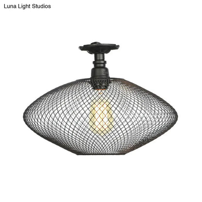 DecorBites™ DecorBites™ Sleek Metal Ceiling Mounted Light - Stylish Industrial Semi Flush Light with Mesh Screen