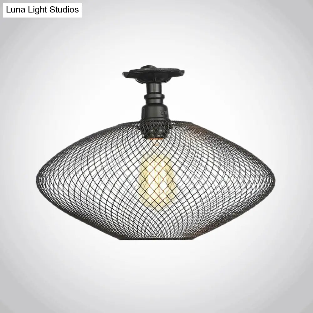 DecorBites™ DecorBites™ Sleek Metal Ceiling Mounted Light - Stylish Industrial Semi Flush Light with Mesh Screen