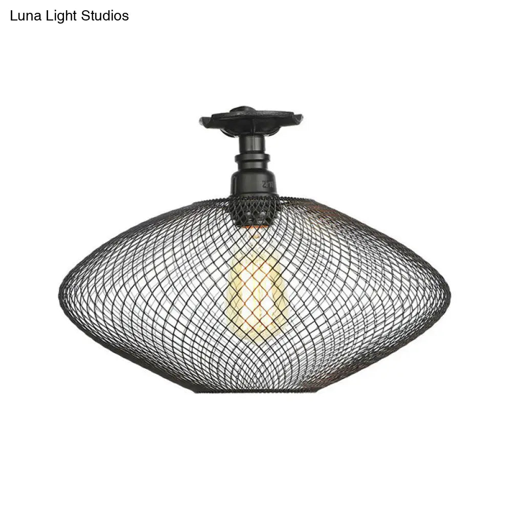 DecorBites™ DecorBites™ Sleek Metal Ceiling Mounted Light - Stylish Industrial Semi Flush Light with Mesh Screen