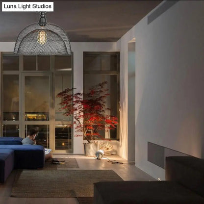 DecorBites™ DecorBites™ Sleek Metal Ceiling Mounted Light - Stylish Industrial Semi Flush Light with Mesh Screen