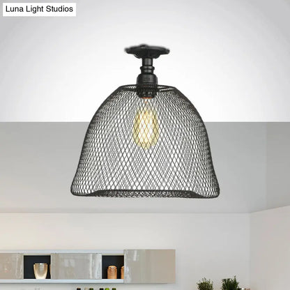 DecorBites™ DecorBites™ Sleek Metal Ceiling Mounted Light - Stylish Industrial Semi Flush Light with Mesh Screen