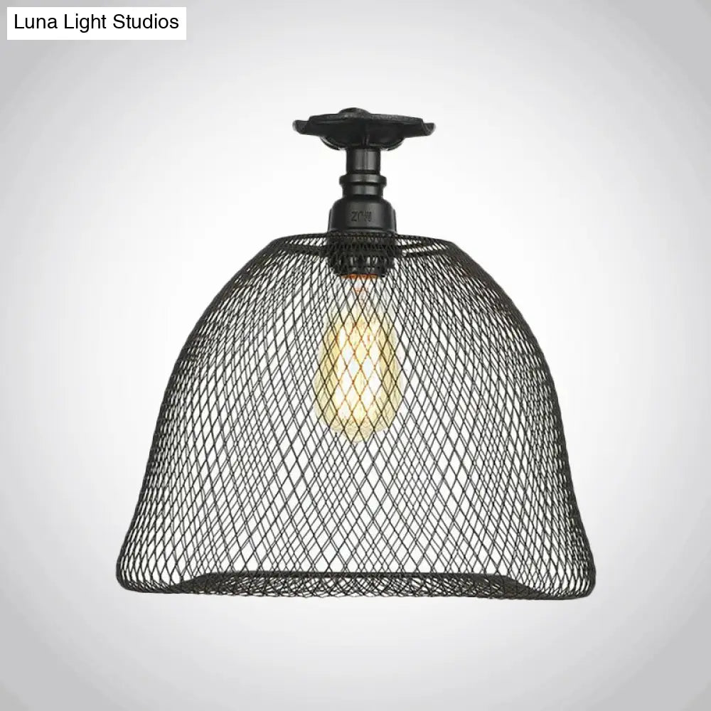 DecorBites™ DecorBites™ Sleek Metal Ceiling Mounted Light - Stylish Industrial Semi Flush Light with Mesh Screen