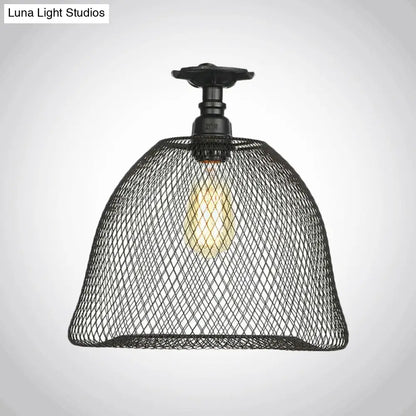 DecorBites™ DecorBites™ Sleek Metal Ceiling Mounted Light - Stylish Industrial Semi Flush Light with Mesh Screen