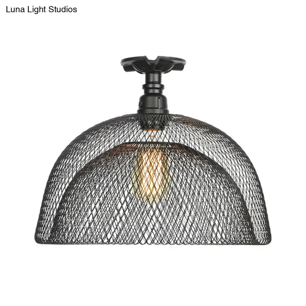 DecorBites™ DecorBites™ Sleek Metal Ceiling Mounted Light - Stylish Industrial Semi Flush Light with Mesh Screen