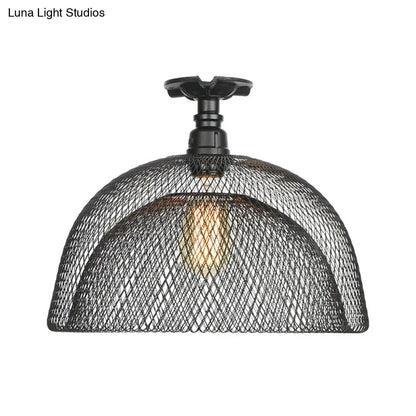 DecorBites™ DecorBites™ Sleek Metal Ceiling Mounted Light - Stylish Industrial Semi Flush Light with Mesh Screen
