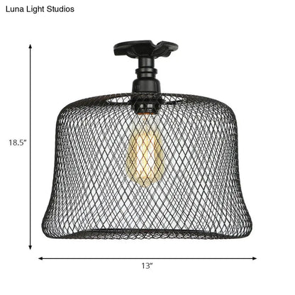 DecorBites™ DecorBites™ Sleek Metal Ceiling Mounted Light - Stylish Industrial Semi Flush Light with Mesh Screen
