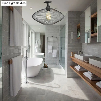 DecorBites™ DecorBites™ Sleek Metal Ceiling Mounted Light - Stylish Industrial Semi Flush Light with Mesh Screen