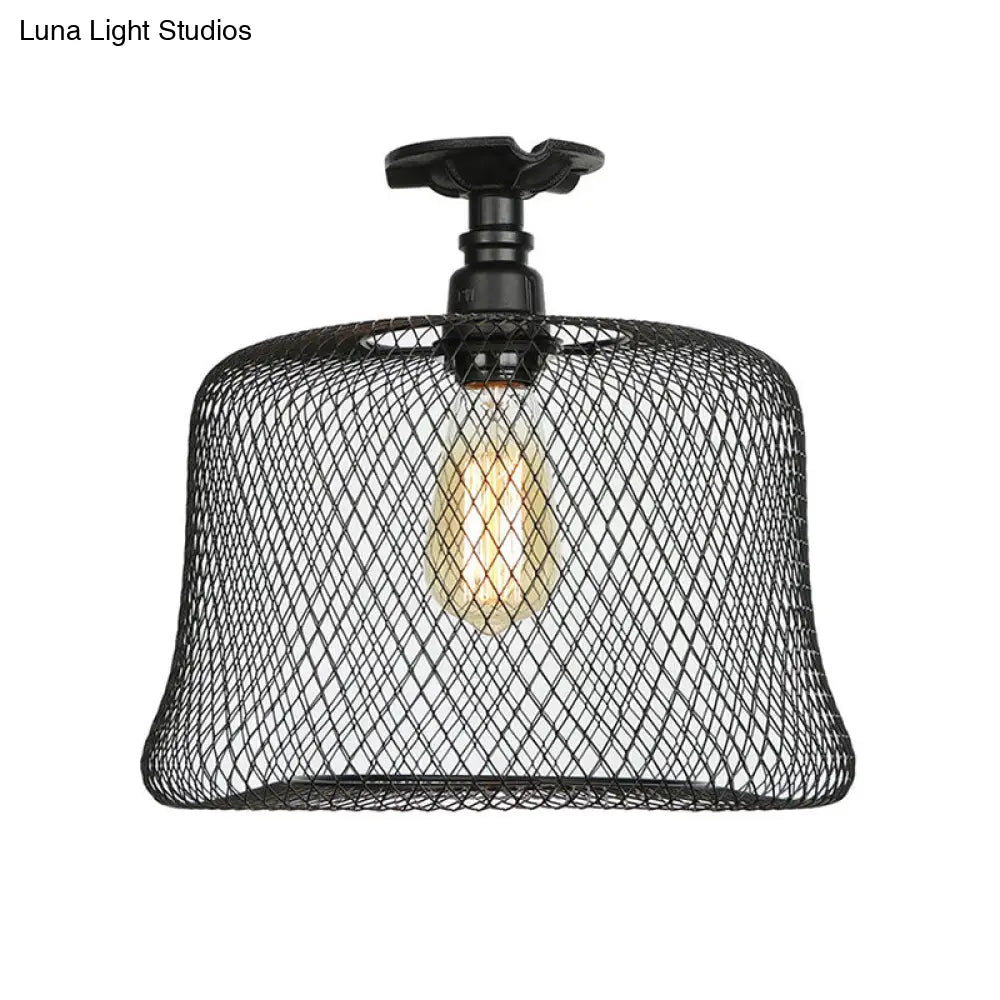 DecorBites™ DecorBites™ Sleek Metal Ceiling Mounted Light - Stylish Industrial Semi Flush Light with Mesh Screen