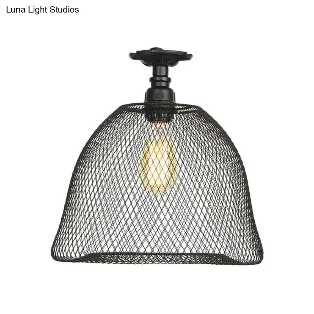 DecorBites™ DecorBites™ Sleek Metal Ceiling Mounted Light - Stylish Industrial Semi Flush Light with Mesh Screen