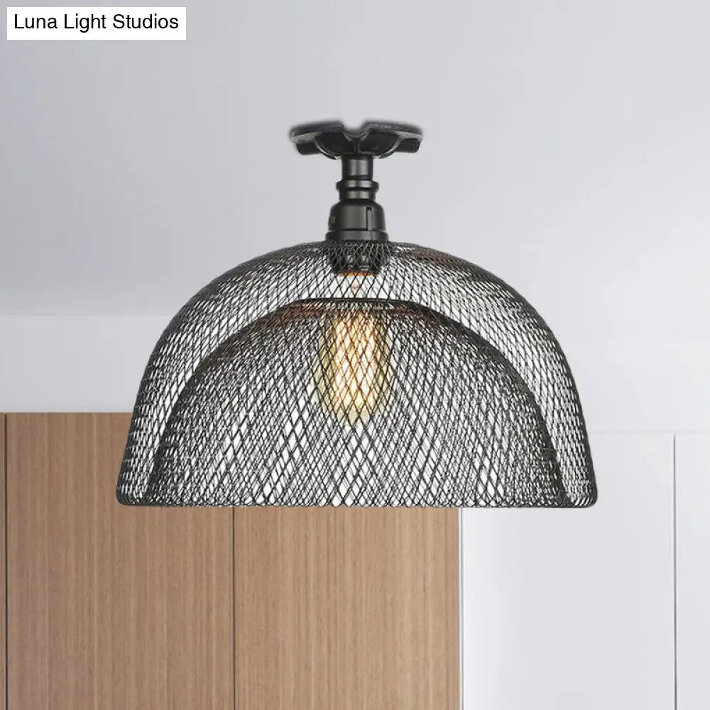 DecorBites™ DecorBites™ Sleek Metal Ceiling Mounted Light - Stylish Industrial Semi Flush Light with Mesh Screen