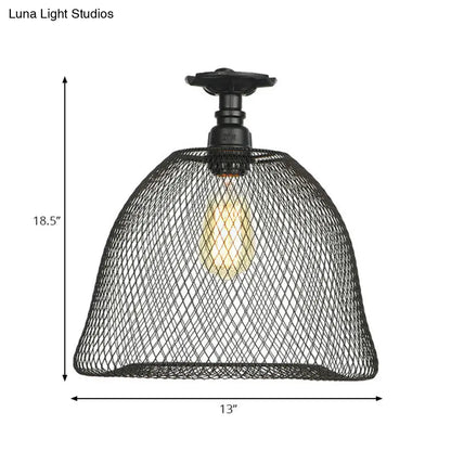 DecorBites™ DecorBites™ Sleek Metal Ceiling Mounted Light - Stylish Industrial Semi Flush Light with Mesh Screen