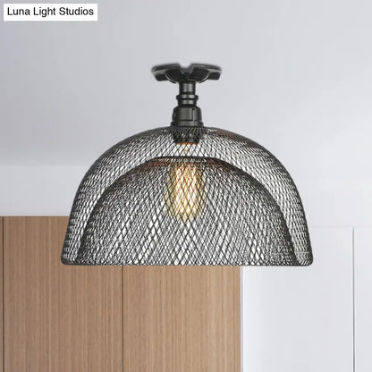 DecorBites™ DecorBites™ Sleek Metal Ceiling Mounted Light - Stylish Industrial Semi Flush Light with Mesh Screen
