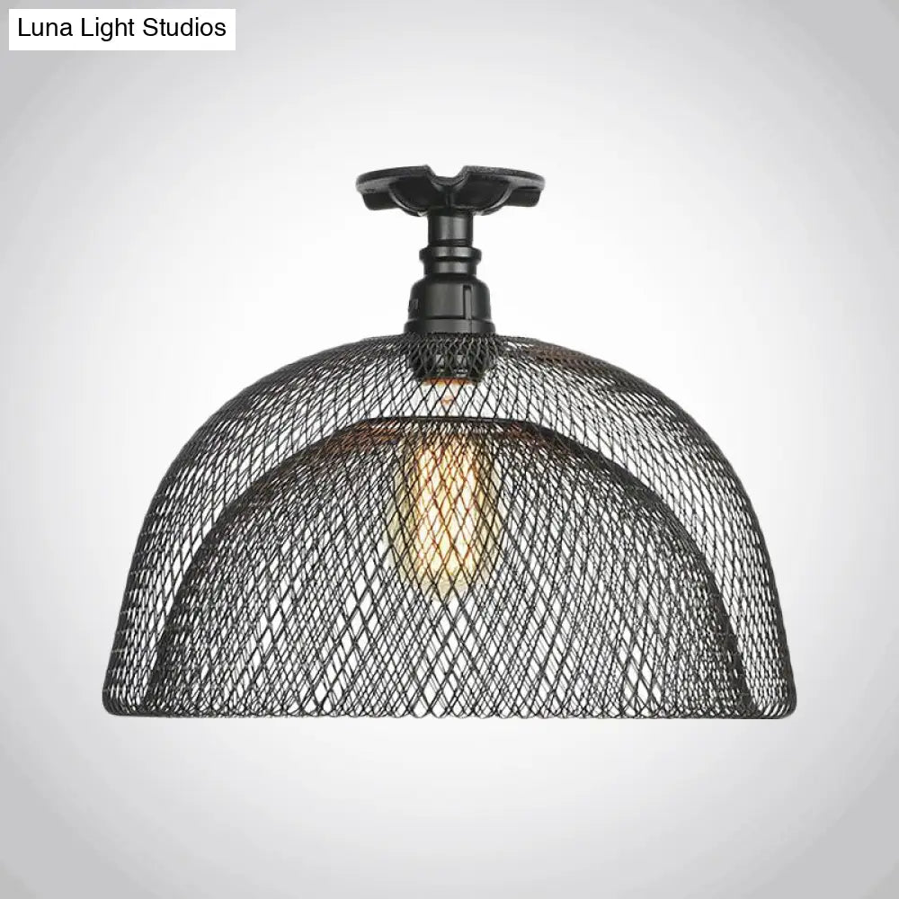DecorBites™ DecorBites™ Sleek Metal Ceiling Mounted Light - Stylish Industrial Semi Flush Light with Mesh Screen