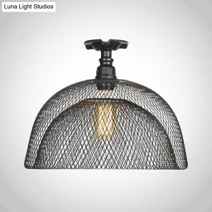 DecorBites™ DecorBites™ Sleek Metal Ceiling Mounted Light - Stylish Industrial Semi Flush Light with Mesh Screen