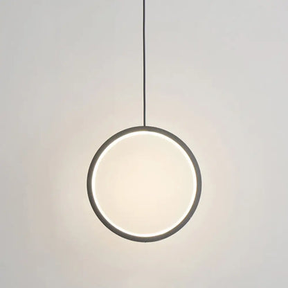 Sleek Metal LED Hanging Lamp Kit - Stylish Ring Pendant Light for Bedside Suspension