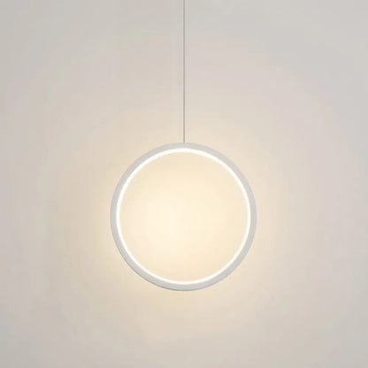 Sleek Metal LED Hanging Lamp Kit - Stylish Ring Pendant Light for Bedside Suspension