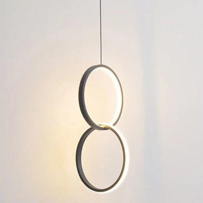 Sleek Metal LED Hanging Lamp Kit - Stylish Ring Pendant Light for Bedside Suspension