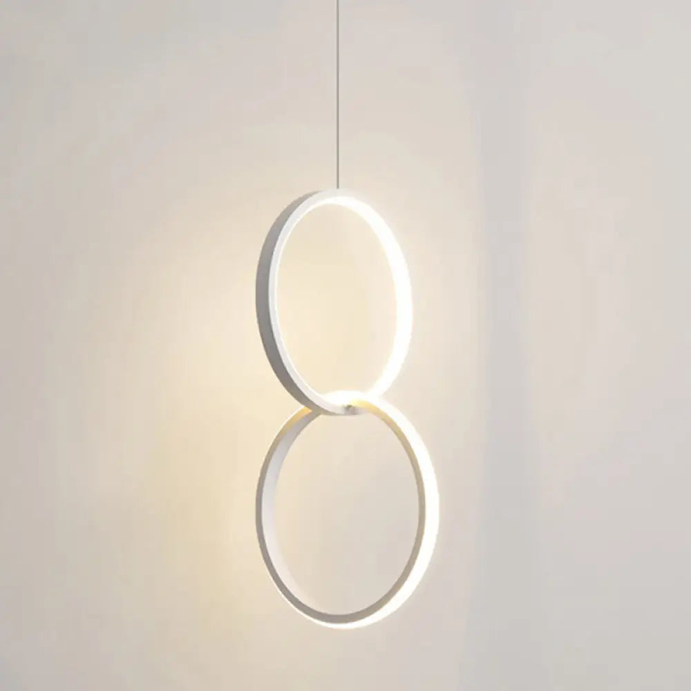 Sleek Metal LED Hanging Lamp Kit - Stylish Ring Pendant Light for Bedside Suspension