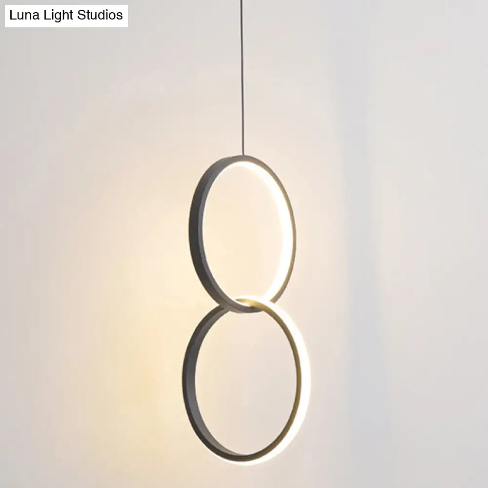 Sleek Metal LED Hanging Lamp Kit - Stylish Ring Pendant Light for Bedside Suspension