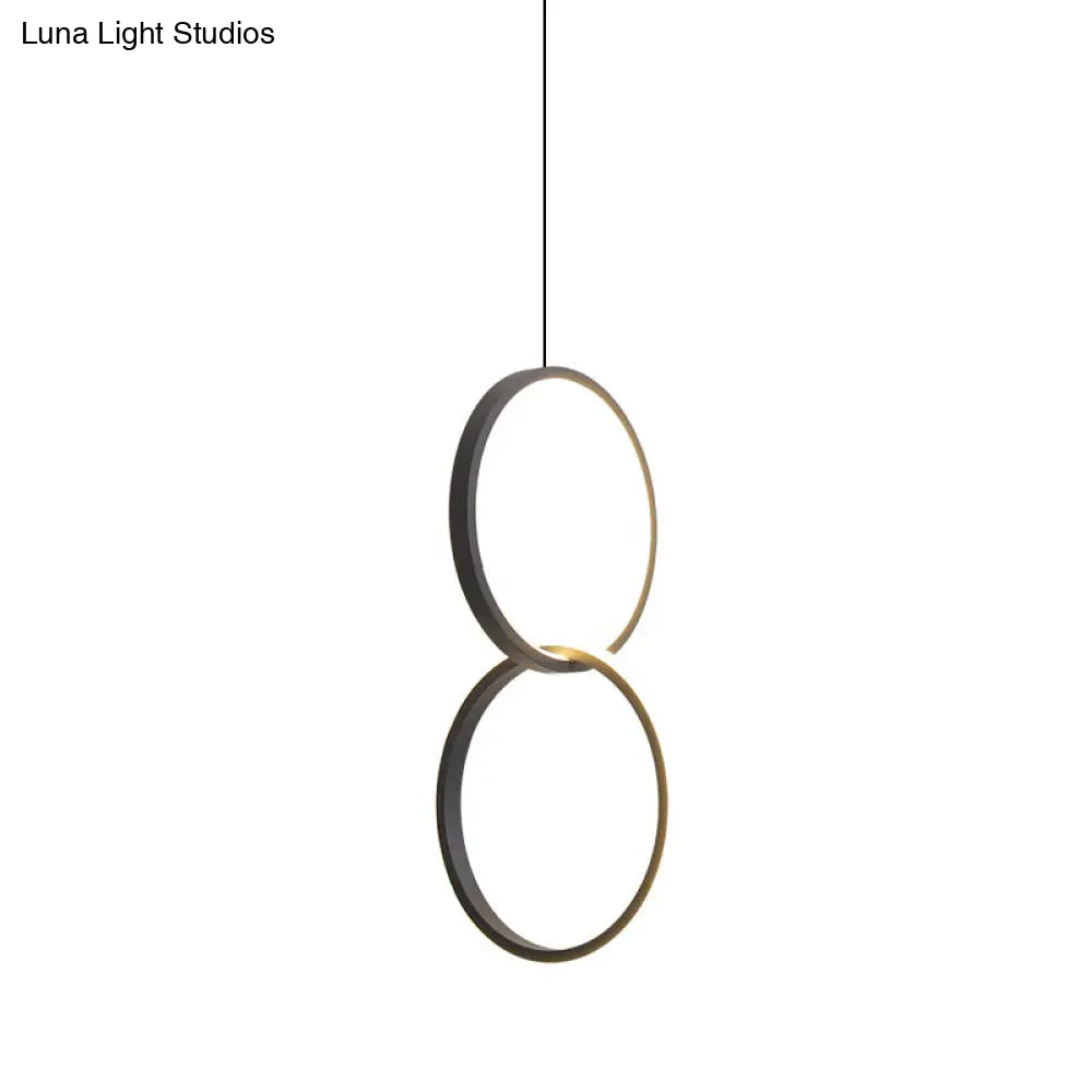 Sleek Metal LED Hanging Lamp Kit - Stylish Ring Pendant Light for Bedside Suspension