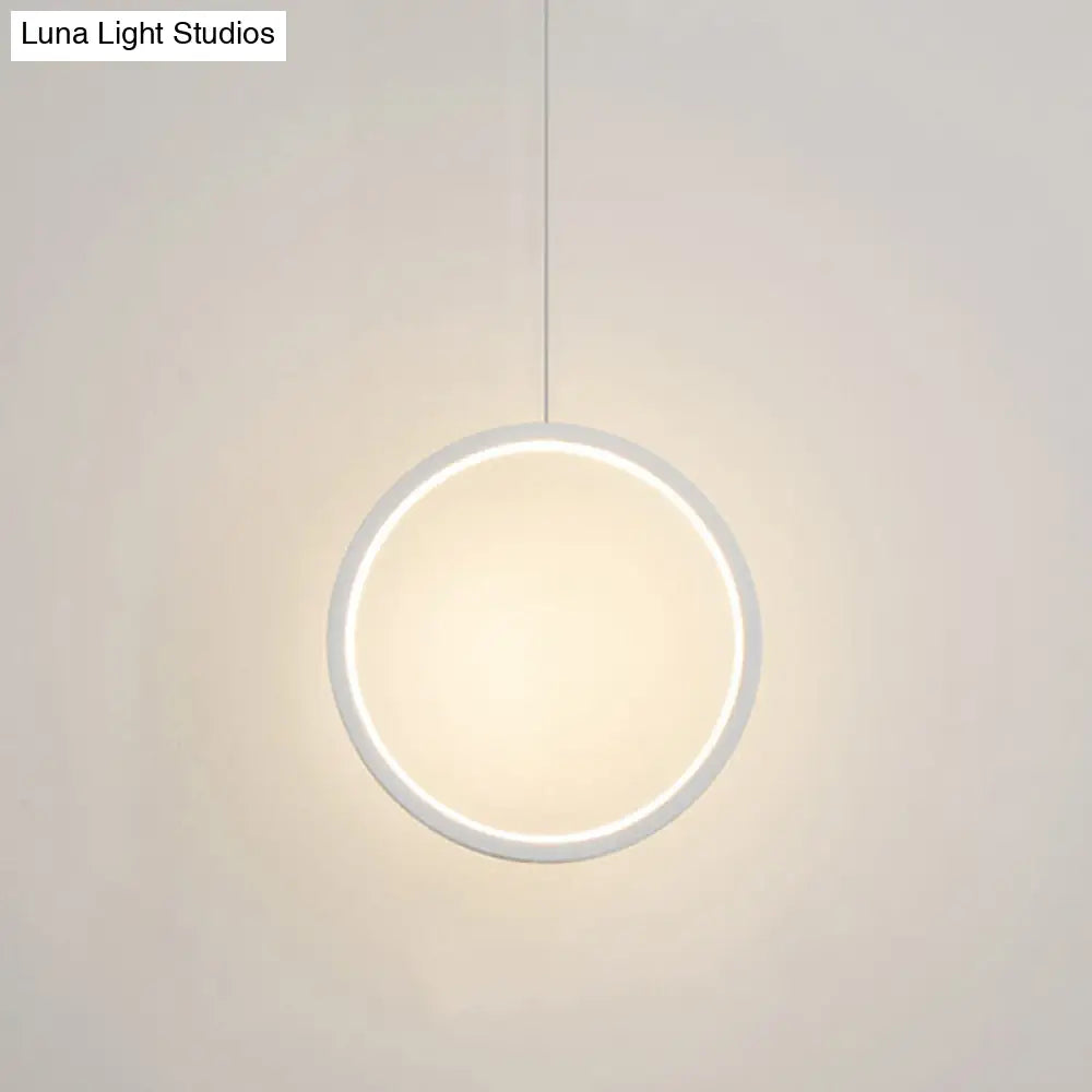 Sleek Metal LED Hanging Lamp Kit - Stylish Ring Pendant Light for Bedside Suspension