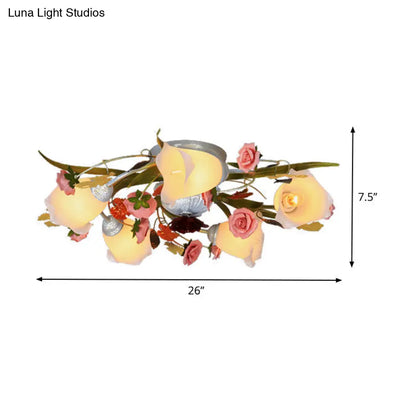 DecorBites™ DecorBites™ Sleek Metal Spiral Ceiling Light with Korean Flower Design - Ideal for Living Room