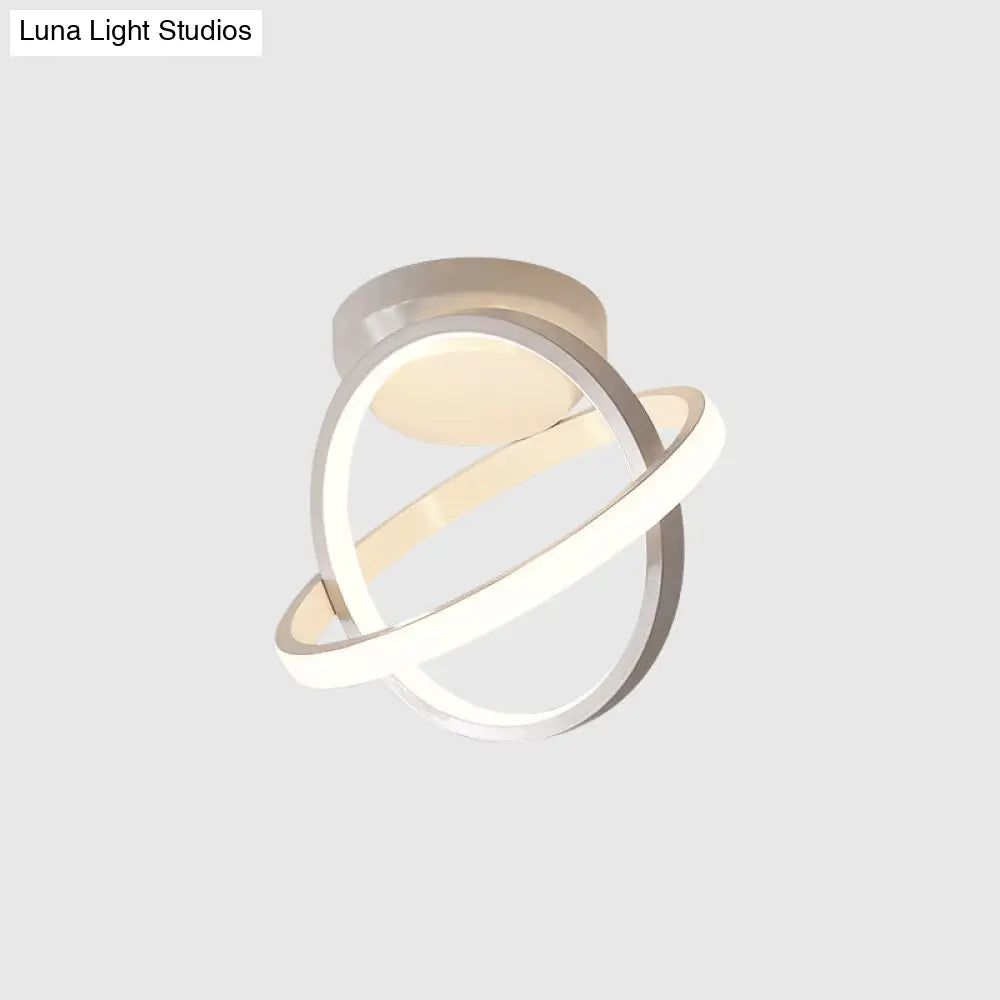 DecorBites™ DecorBites™ Sleek Metallic Black/White LED Flushmount Ceiling Lamp with Adjustable Warm/White Light - Minimalistic Ring Design