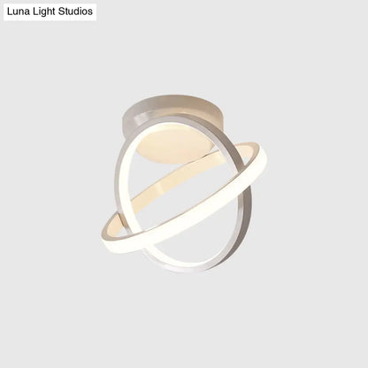 DecorBites™ DecorBites™ Sleek Metallic Black/White LED Flushmount Ceiling Lamp with Adjustable Warm/White Light - Minimalistic Ring Design