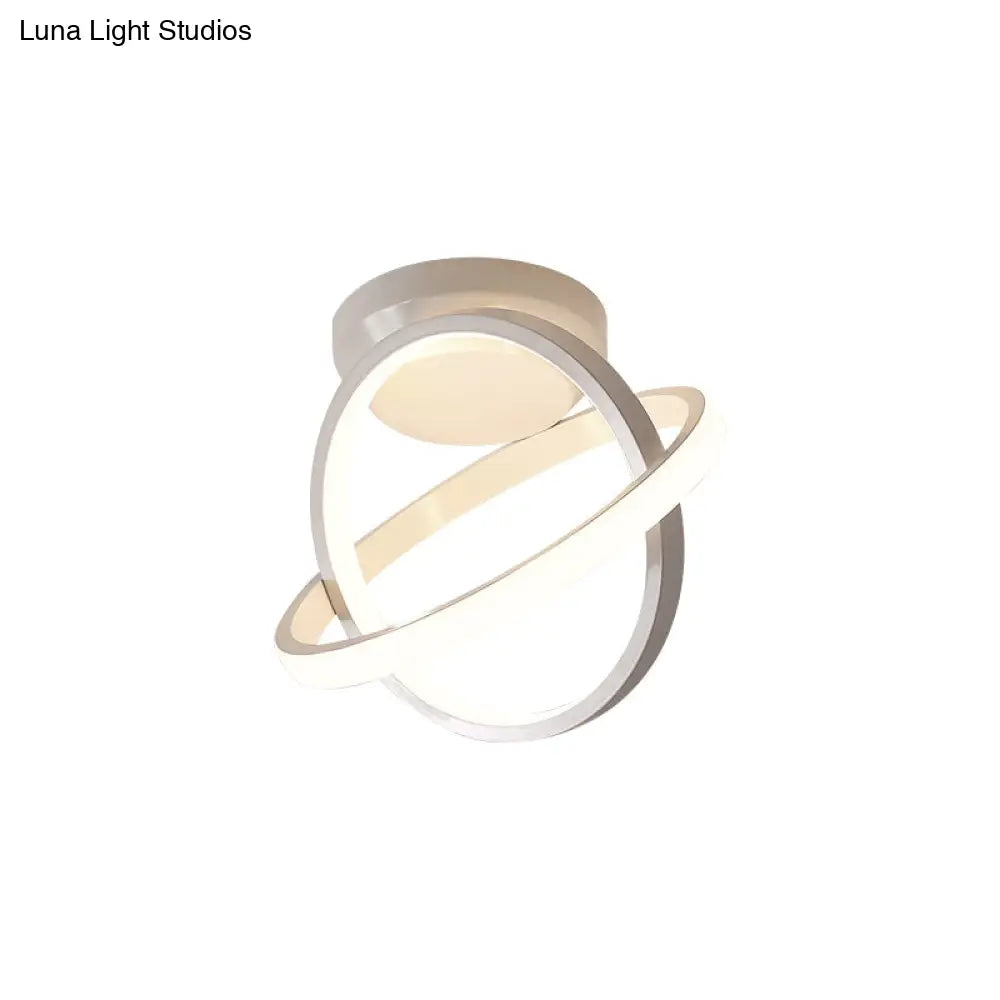 DecorBites™ DecorBites™ Sleek Metallic Black/White LED Flushmount Ceiling Lamp with Adjustable Warm/White Light - Minimalistic Ring Design