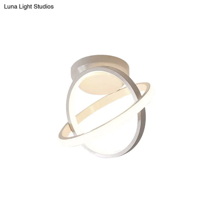 DecorBites™ DecorBites™ Sleek Metallic Black/White LED Flushmount Ceiling Lamp with Adjustable Warm/White Light - Minimalistic Ring Design