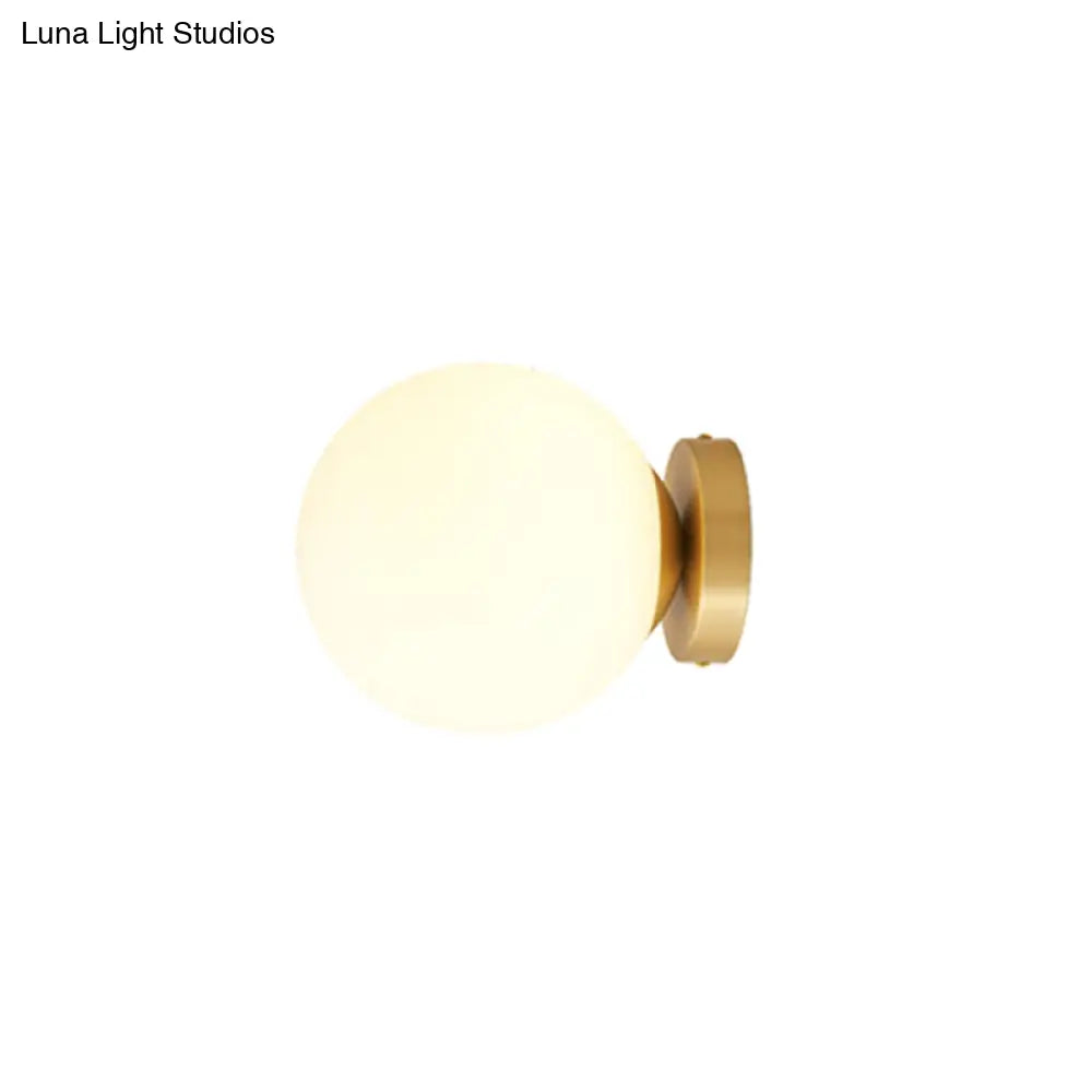 DecorBites™ DecorBites™ Sleek Minimalist Single Entryway Flush Mount Ceiling Light with Gold Accent & White Glass
