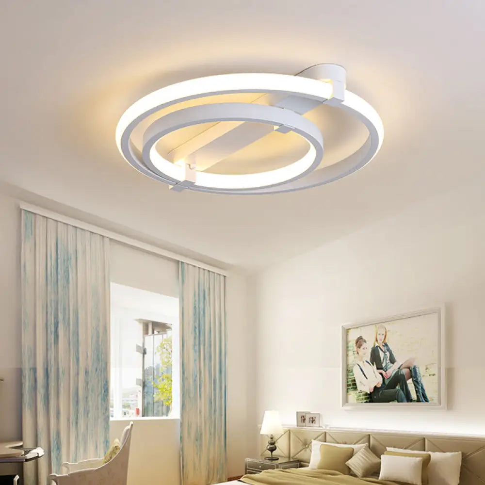 DecorBites™ DecorBites™ Sleek Minimalistic LED Semi Flush Ceiling Light in White for Living Room