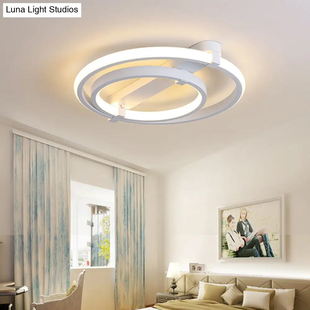 DecorBites™ DecorBites™ Sleek Minimalistic LED Semi Flush Ceiling Light in White for Living Room