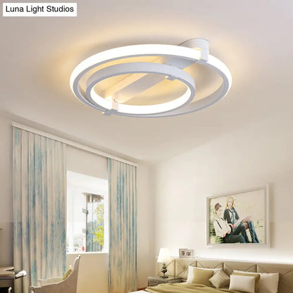 DecorBites™ DecorBites™ Sleek Minimalistic LED Semi Flush Ceiling Light in White for Living Room