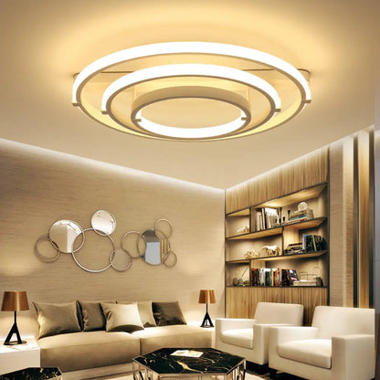 DecorBites™ DecorBites™ Sleek Minimalistic LED Semi Flush Ceiling Light in White for Living Room